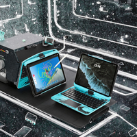 Fundas y estuches para tabletas, funda mágica de cuero blanco, rosa dorado y negro para iPad Pro 2022/2020/2018, inalámbrica, BT 360 °   Panel Táctil Giratorio