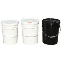 Ember plastik PP 20 Liter tahan lama, dengan pegangan besi dan tutup Food Grade bebas BPA, ember cat daur ulang