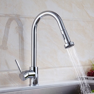 Kitchen With Pull <b>Down</b> Sprayer Brass Flexible Single Hole Pull Out Kitchen Mixer Water Tap AT9924 Kitchen Tap - Product Image 4