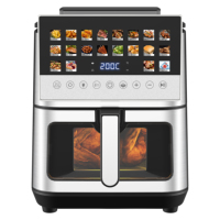 Nueva Freidora de Aire Digital Inteligente de 9L con Vapor, Arranque Retardado, Calentamiento Dual Superior e Inferior, 20 Programas Automáticos, Sin Aceite, Acero Inoxidable