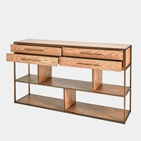 Console de couloir en bois de chêne rustique moderne antique avec tiroirs, meubles classiques pour salle à manger, villa, cuisine, hôtel, salon