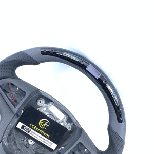 พวงมาลัยหนังคาร์บอนไฟเบอร์ CCExcellent แบบกำหนดเองสำหรับ Corvette Camaro 2012-2015 พร้อมคาร์บอนเมทัลลิก - Product Image 4