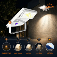 Reflector Solar de Alta Eficiencia 185LM/W, 20W-60W, Batería LiFePO4, Lente Tipo Ala de Murciélago, para Jardín, Parque, Cancha Deportiva, IP66