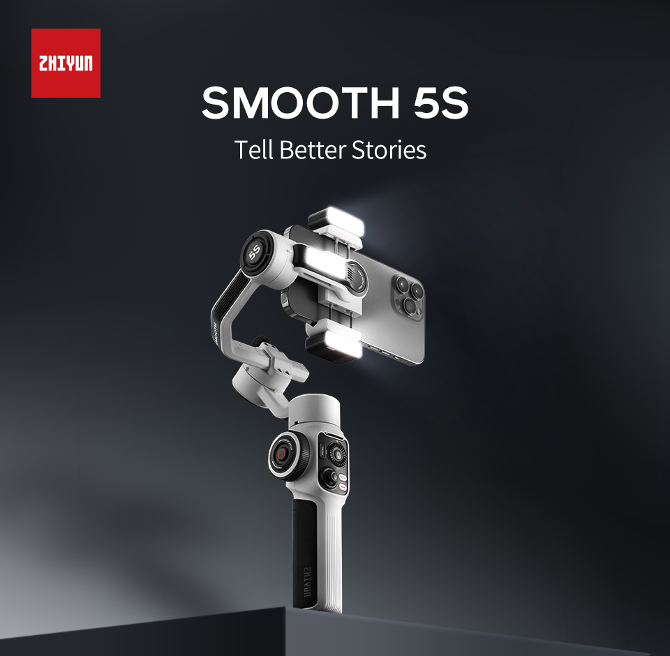 ZHIYUN Smooth 5S 3-Axis gimbal stabilizer for Smartphone DSLR Camera anti-Shake Make movie IN STOCK NOW