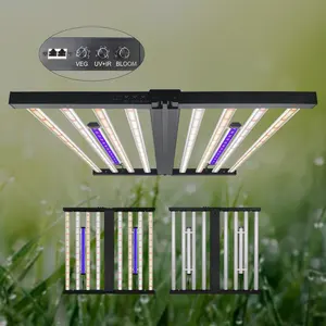 Luz dobrável de crescimento, luz regulável de 395nm 730nm 3.2 barras de lâmpadas de plantas para crescimento comercial fazenda familiar de alta eficiência 8/10 umol/j