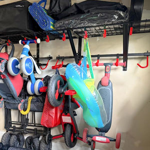 منظم مرآب للجدران من طبقة واحدة متعدد الوظائف خطافات الدراجة رف تخزين قوي منظم حائط عائم - Product Image 6