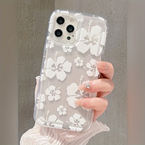 Dễ thương màu hồng hoa in sốc hấp thụ chống mùa thu Bumper TPU điện thoại di động Bìa trường hợp đối với iPhone x XR XS max 11 12 13 14 15 16 17 - Product Image 6