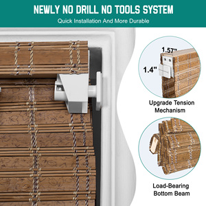 الأكثر مبيعًا ظلال خيزران خشبية بدون أداة سهلة التركيب للدراسة في المطبخ والفناء - Product Image 3