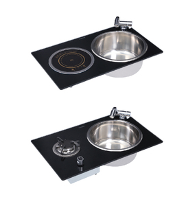 อ่างล้างจานในรถบ้านพร้อมเตาแม่เหล็กไฟฟ้าและเตาแก๊สแบบหัวเดียว อะไหล่รถบ้าน - Product Image 6