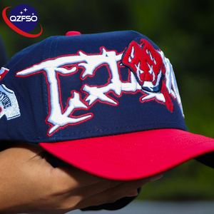 Casquettes de baseball QZFSO en coton pour hommes, 5 panneaux, doublure satinée 3D, broderie personnalisée, haute qualité, vente en gros - Product Image 1