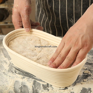 Banneton Profesional Hecho a Mano para Fermentación de Pan Artesanal, Cesta Ovalada de Ratán con Forro de Lino, Proveedor para Pedidos al por Mayor - Product Image 2