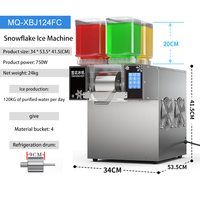 Machine à glace pilée commerciale à quatre réservoirs pour stand de rue, à formation rapide