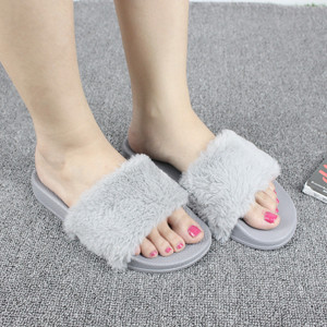 New model wholesale high-quality artificial fur fashion fur slippers with anti-slip <b>function</b> women's <b>shoes</b> for summer - Product Image 3