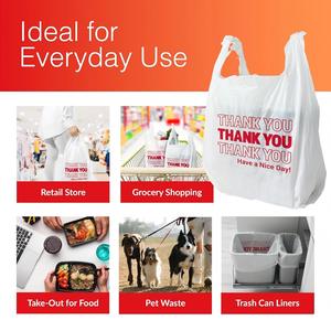 Bolsas de Plástico Huamaohengchun (350 Unidades) (11.5" x 6.5" x 21") (Blancas) - Bolsas para Comestibles, Compras, Restaurantes, Tiendas de Conveniencia - Product Image 2
