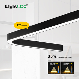 Luminaires suspendus linéaires LED modernes personnalisables pour intérieur, 20W, 30W, 40W, 50W, connectables, en <span class=keywords><strong>plastique</strong></span> Dali, à intensité variable, pour supermarché - Product Image 3