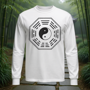 T-shirt promotionnel à manches longues Taoïste Yin Yang Bagua Heaven Feng Shui avec divers thèmes taoïstes - Product Image 3