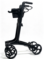 Déambulateur pliant en fibre de carbone de qualité aéronautique, léger (5,5 kg), pneus pleins en PU de 8 pouces, capacité de 136 kg