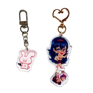 2022 personalized plastic clear acrylic key holder multi-pendant acrylic kering with double side epoxy keyring