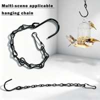 Chaîne de suspension en métal noire de 24,5 cm avec crochets pour mangeoire à oiseaux, pot de fleurs, panier, lanterne, carillon éolien, décoration de jardin, en stock