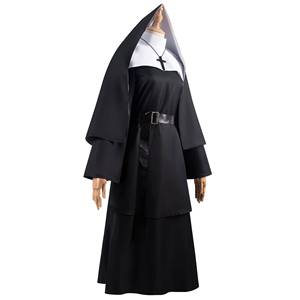 Disfraz de Monja para Mujer con Velo, Poliéster, Traje Religioso para Cosplay, Fiesta de Halloween, Juego de Roles, Actuación en Cine y Escenario - Product Image 1
