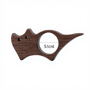 Marque-page en bois de noyer noir en forme de chat et de <span class=keywords><strong>chien</strong></span>, porte-page en bois, marque-page en bois pour le pouce, anneau de lecture de roman - Product Image 1