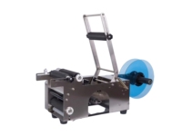 Machine d'étiquetage semi-automatique pour bouteilles rondes LK-BSTB14, étiqueteuse de bureau pour bocaux et canettes avec imprimante de date pour étiquettes transparentes