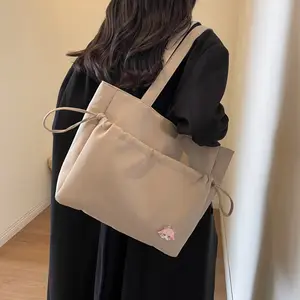 Холщовая Сумка на плечо с большой вместимостью, простая и модная сумка класса, переносная сумка