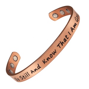 ปรับแม่เหล็กพระคัมภีร์คริสเตียนข้อพระคัมภีร์ศาสนาที่กำหนดเองกำไลทองแดง - Product Image 4