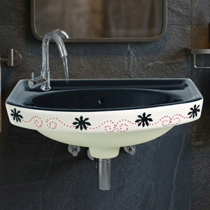 Full Ceramic Rectangular Wall Hung Wash Basin Hospital Bathroom Hand Wash Sink for Commercial Projects Wholesale - Product Image 1