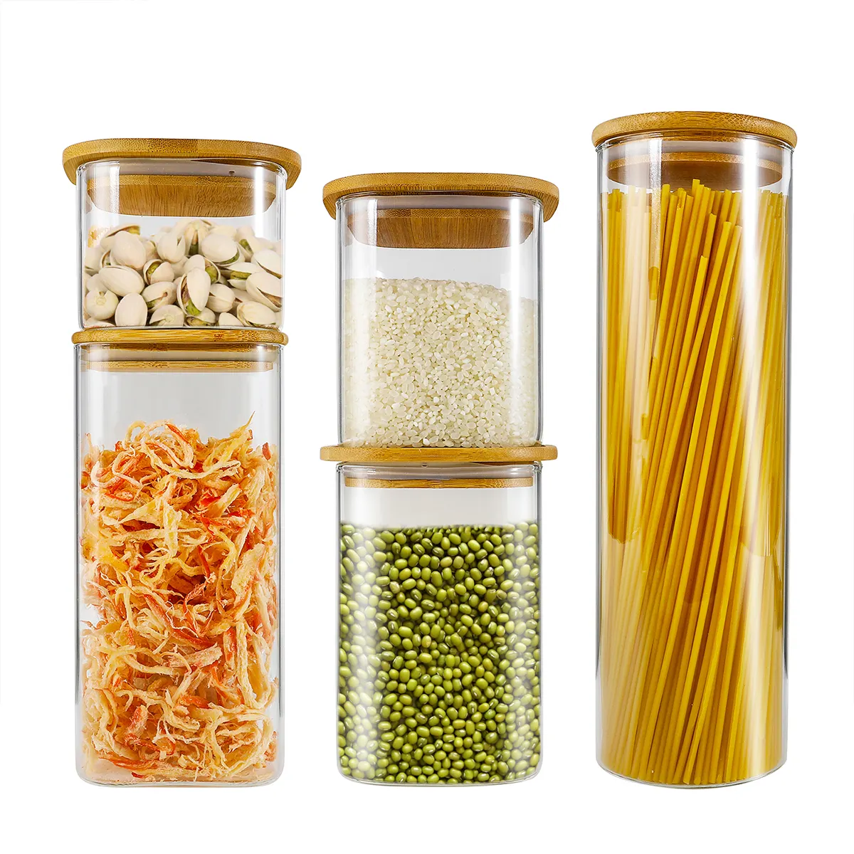 4 Oz Tốt Nhất Mini Giá Rẻ Kín Xi Lanh Thực Phẩm Kẹo 4 Oz Containers Nhỏ Thủy Tinh Lưu Trữ Lọ Với Gỗ Hàng Đầu Nắp