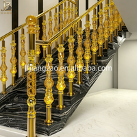 Rampe d'escalier décorative en cristal acrylique de luxe pour villa, poteaux de rampe d'escalier intérieurs.