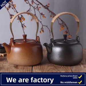 High-<b>Temperature</b> Resistant Black Clay Ceramic Teapot Health Tea Brewing Kettle Water Boiling Kettle GY Ceramic Teapot Handle - Product Image 1