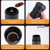 Cafetière électrique tout-en-un / Moulin à café intégré / Cafetière portable avec moulin pour les voyages et le camping