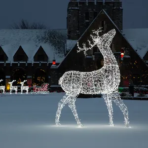 support customize christmas lights deer/ santa claus with raindeer/ christmas decoration reindeer
