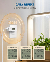 Stop Kontak Timer Lampu Digital 24 Jam 1 Soket Terpolarisasi 125V 15A 1000W Stop Kontak Dinding Timer Dalam Ruangan untuk Lampu WIFI Timer yang Dapat Dikustomisasi