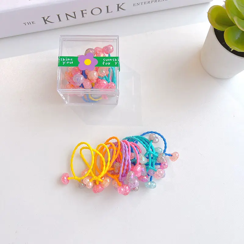 18 Pack High Quality Elastic Hair Bands Star Flower Heart Design Colorful Rubber Band For Girls kids Sweet Hair Accessories