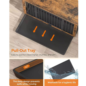 กรงสุนัขไม้เนื้อแข็งแบบหนาพิเศษ พร้อมฉากกั้นแบบถอดได้ บ้านสัตว์เลี้ยงขนาดใหญ่สำหรับสุนัขขนาดเล็ก กลาง และใหญ่ - Product Image 4