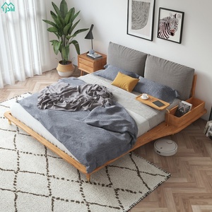 <span class=keywords><strong>Letto</strong></span> <span class=keywords><strong>Matrimoniale</strong></span> in <span class=keywords><strong>Legno</strong></span> con <span class=keywords><strong>Testiera</strong></span> in Cotone e Lino, Design Moderno con Comodino - Product Image 1