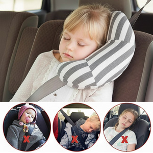 Coussin de nuque pour enfant en coton rayé personnalisé, protège-épaule réglable pour ceinture de sécurité, fournisseur d'usine - Product Image 4
