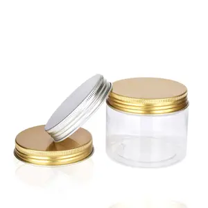 100g 120g 150g 200g 250g 300g 400g 500g empty package container food storage clear plastic pet jar container with aluminum lid
