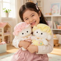 Boneka Domba Bayi - Boneka Domba Lembut dengan Pakaian yang Dapat Dilepas dan Topi Tidur