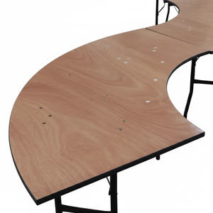 Tavolo Pieghevole da Esterno in Legno <span class=keywords><strong>a</strong></span> <span class=keywords><strong>Mezzaluna</strong></span>/Spirale per Banchetti - Product Image 4