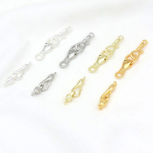 Cierre de anzuelo con acabado en oro de 18k que conserva el color, hebilla con acabado de flor de campanilla, cierre de conexión, pulsera y collar hechos a mano DIY - Product Image 1