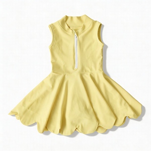Vestido de Alta Calidad sin Mangas con <span class=keywords><strong>Volantes</strong></span> y Dobladillo de Pétalos para Niñas, Vestido Casual de Yoga de Secado Rápido con Estampado Personalizable - Product Image 3