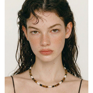 Collar JINYOU 898 Hecho a Mano con Cuentas de Piedra Natural Ojo de Tigre, Cadena de Acero Inoxidable, Gargantilla - Product Image 3