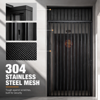 Porte pliante en alliage d'aluminium avec moustiquaire rétractable en acier inoxydable, design moderne pour villa, appartement, hôtel