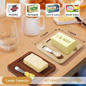 Plateau de service en bambou Baorui 19,6x19x2cm avec couvercle pour la présentation de pain, fromage et gâteaux - Product Image 5