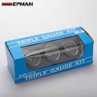 Kit de trois jauges EPMAN Auto 52 mm 3 en 1 : voltmètre / jauge de température de l'eau / jauge de pression d'huile ou jauge de température d'huile avec capteur EP-AW-C3C