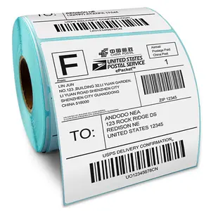 Étiquettes d'expédition de demi-feuille de 8.5 pouces X 5.5 pouces, codes-barres Jumbo Roll, étiquette de transfert thermique Direct, étiquette thermique