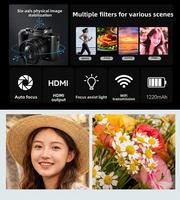 Cámara Profesional sin Espejo 8K de 48MP, Cámara Digital para Vlogging con Pantalla Táctil, Enfoque Automático, Zoom 16X, WiFi para Creadores de Contenido